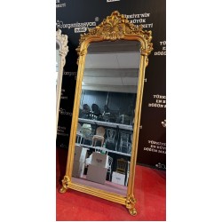 Varaklı Gold Karşılama Aynası – Lüks Dekoratif Boy Ayna | Organizasyon Outlet ( Sadece Gel Al Teslim) 